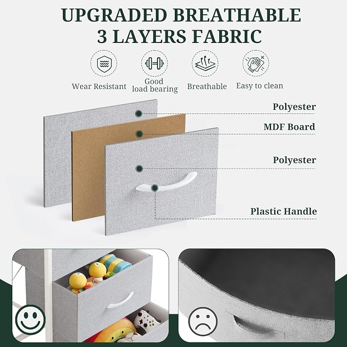 4 Drawers Dresser for Bedroom Fabric Storage Tower - Image 6