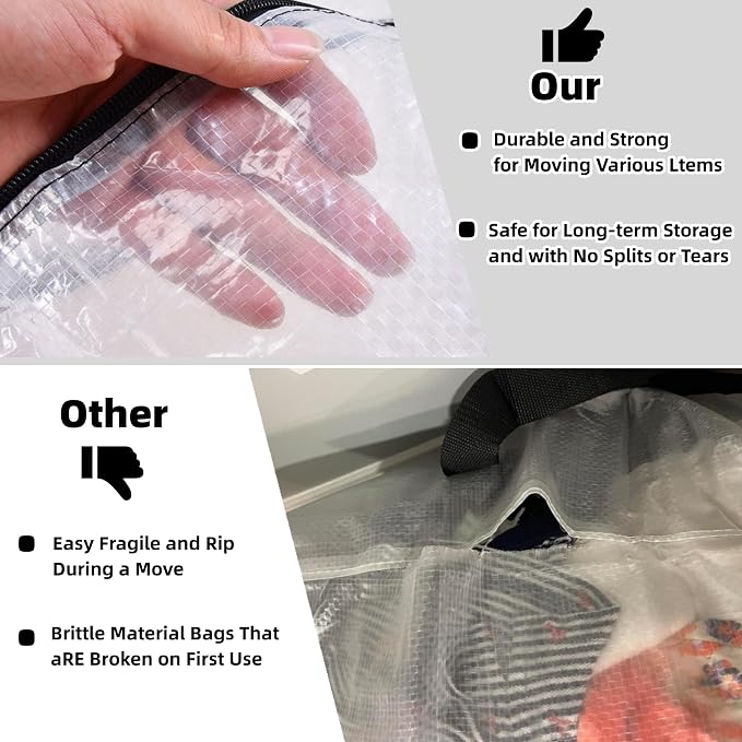 Heavy Duty Moving Bags, Extra Large Clear Storage Bags - Image 5