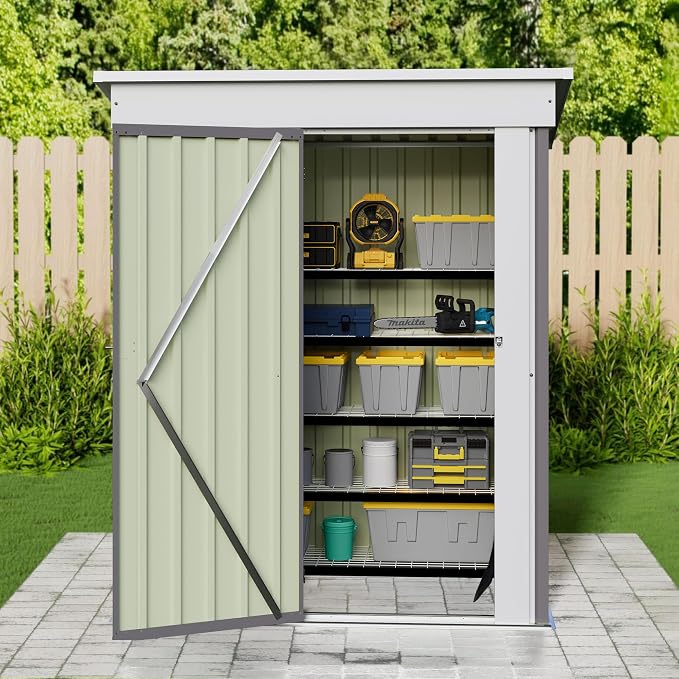 JUMMICO Metal Outdoor Storage Shed 5 x 3 FT Metal Shed - Image 8