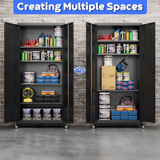 73" H Metal Garage Storage Cabinet - Image 7