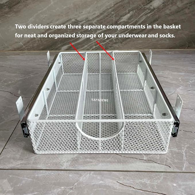 Pull Out Closet Drawer for Clothes | Sliding Wire Basket for Wardrobe Cabinets - Image 3