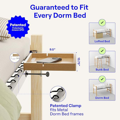 BedShelfie Wood Bedside Shelf for Bunk Bed & Top Bunk, College Dorm Room - Image 2