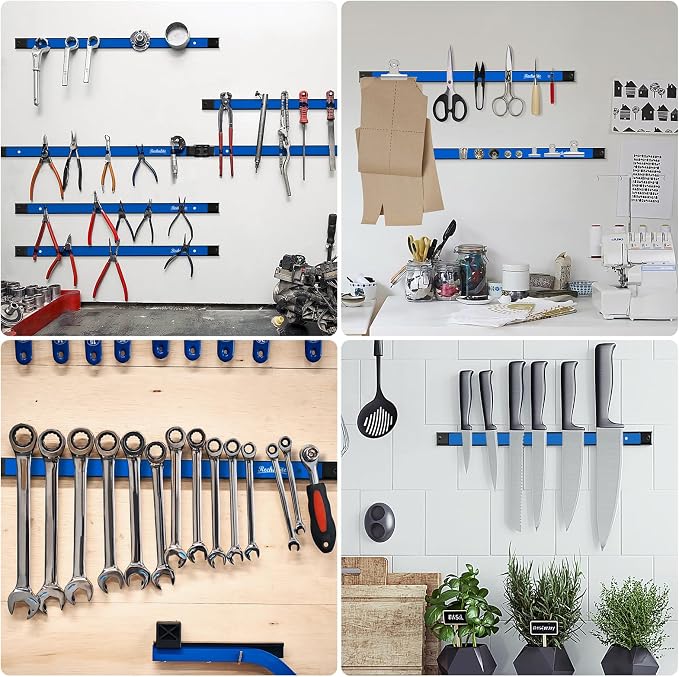 4 Pieces 18" Magnetic Tool Holder Strip, Metal Tool Organizer Rack - Image 6