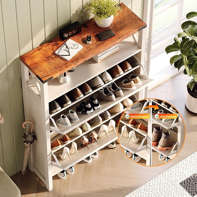 VINGLI Farmhouse Shoe Cabinet - Image 9