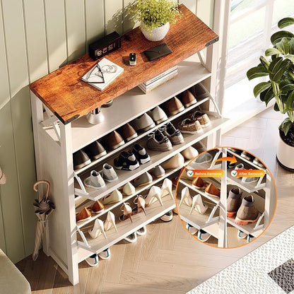 VINGLI Farmhouse Shoe Cabinet - Image 9