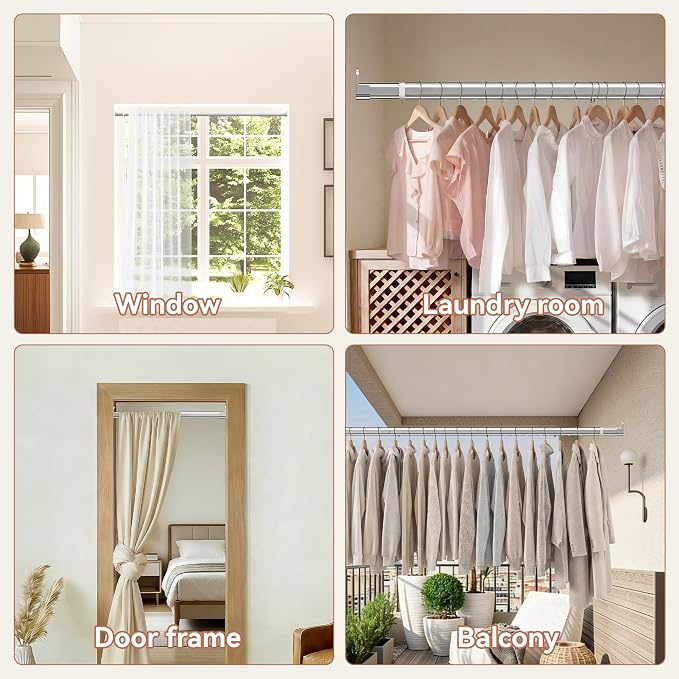 Oval Closet Rod 18-52 Inch Adjustable Closet Rods - Image 6