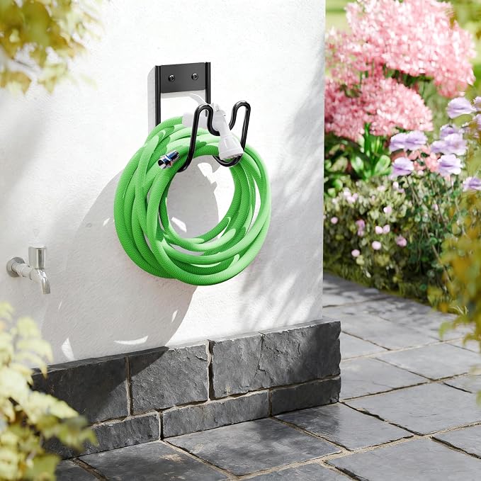 Black Metal Garden Hose Holder - Image 2