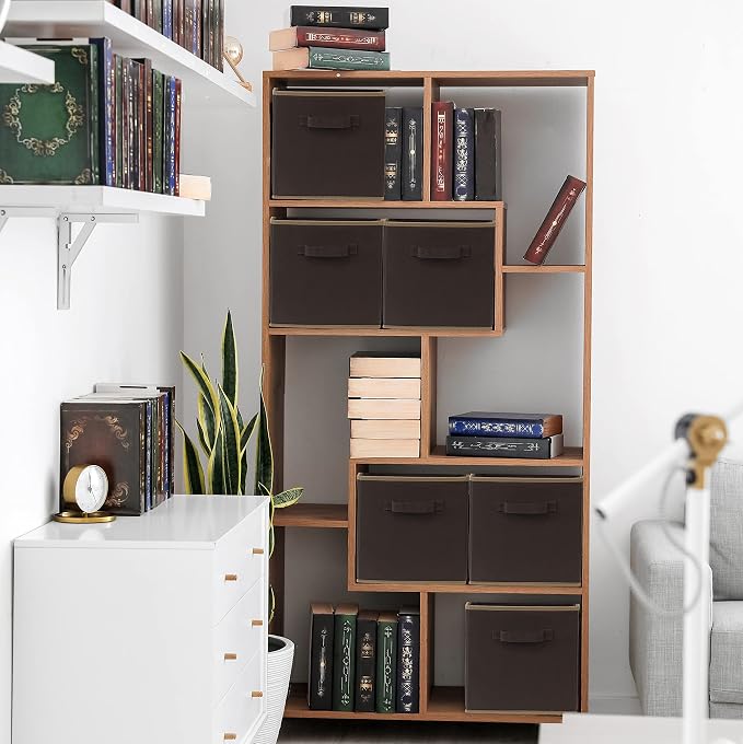 Simple Houseware Foldable Cube Storage Bins, 11-Inch Brown - Image 3