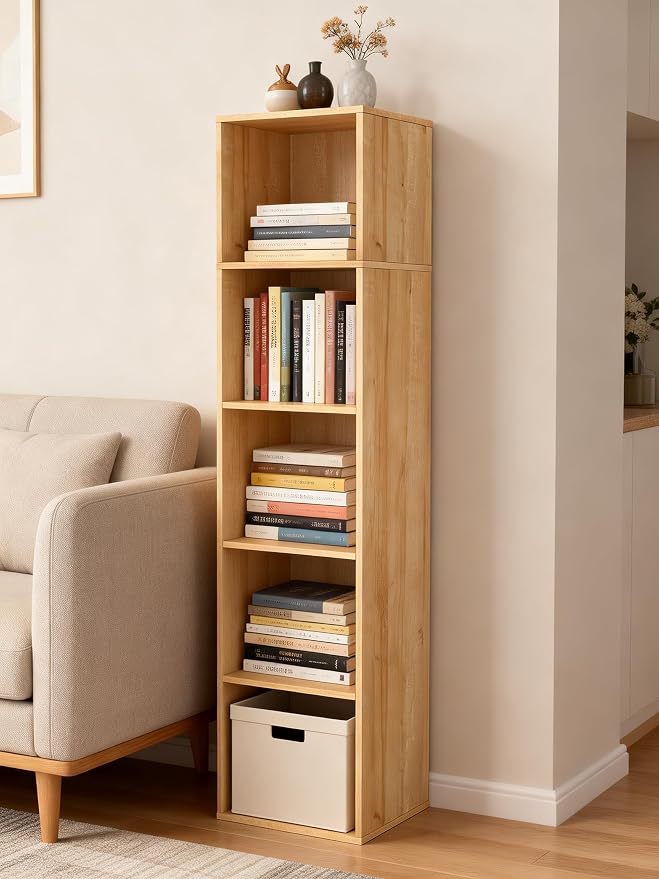 5 Cube Storage Organizer, 5 Tier Cube Low Bookcase Freestanding Storage Display - Image 2