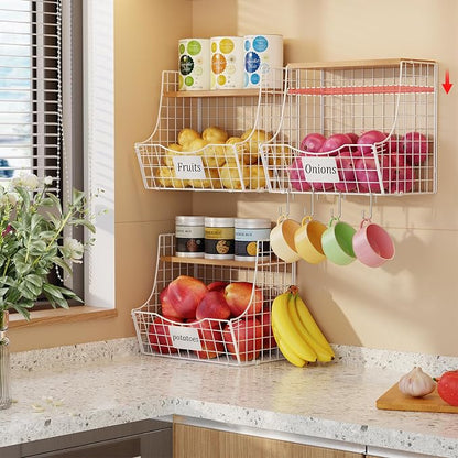3 Pack Hanging Fruit Basket for Kitchen - Image 2