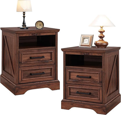 ACCOHOHO 18" Farmhouse Nightstand Set of 2 by ACCOHOHO