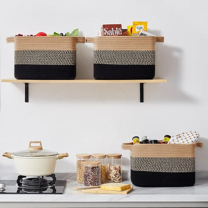 Storage Basket for Organizing, Woven Baskets for Storage, Rectangle Decorative - Image 9