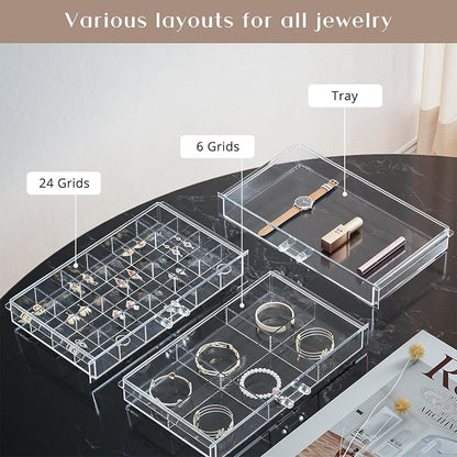 ProCase Acrylic Earrings Holder Organizer Box -Clear, 10 Layers | 158 Jewelry - Image 3