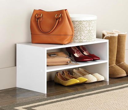 Whitmor Wood Stackable 2-Shelf Shoe Rack, 24 inches - Image 2
