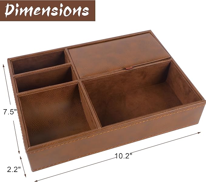 Zcaukya Men's Valet Tray, Jewelry Box Nightstand Organizer - Image 2