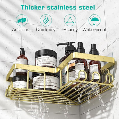 YASONIC Corner Shower Caddy, Rustproof Stainless Steel Shower Organizer - Image 3