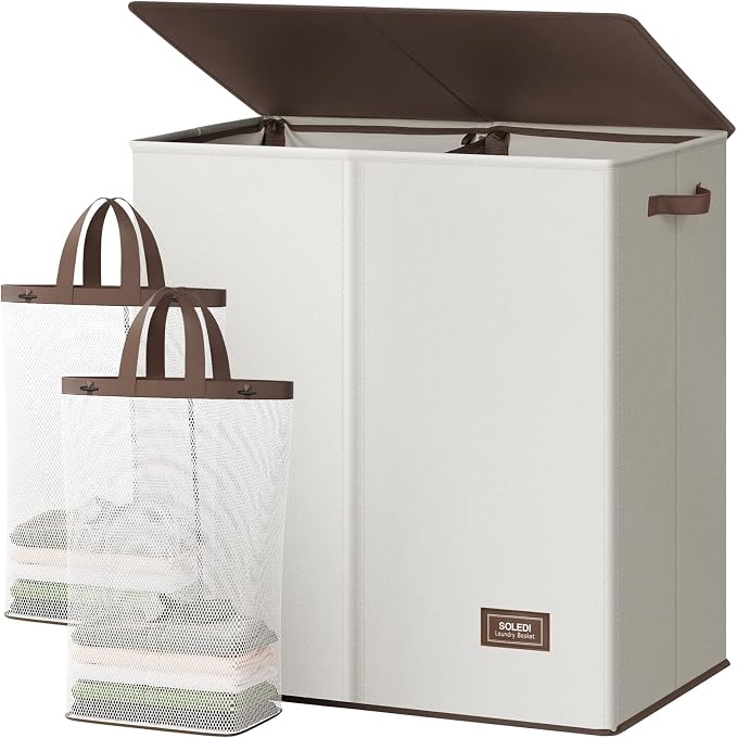 SOLEDI Large Double Laundry Hamper by SOLEDI