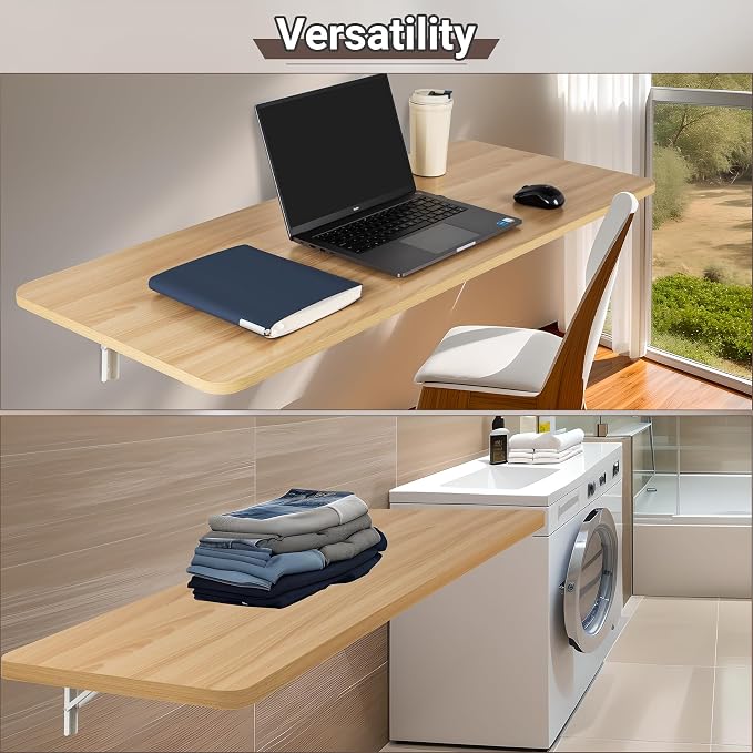 Wall Mounted Folding Table 47.2”L x 19.7”W, Laundry Folding Table - Image 8