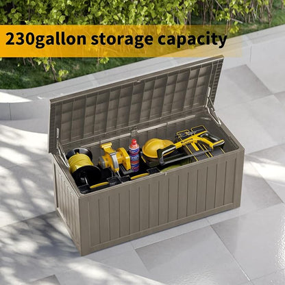 270 Gallon Outdoor Storage Box Waterproof Lockable Resin Deck Box Large - Image 8