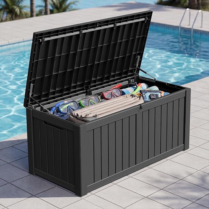 Outdoor Storage Box, 155 Gallon Resin Deck Boxes Outdoor Waterproof - Image 7
