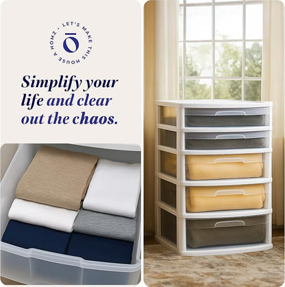 HOMZ Plastic 5 Wide Storage Tower, Home Office, and Dorm Rooms - Image 7