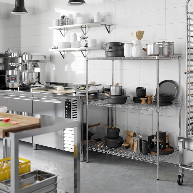 24" Deep x 42" Wide x 54" Height Wire Shelving Kit | 3-Tier | NSF Commercial - Image 7