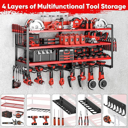 Upgrade Large power tool organizer Wall Mount, 4 Layers Heavy Duty Metal Loads - Image 4