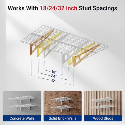 FLEXIMOUNTS 2-Pack 2x4ft 24-inch-by-48-inch Wall Shelf Garage Storage Rack Wall - Image 4