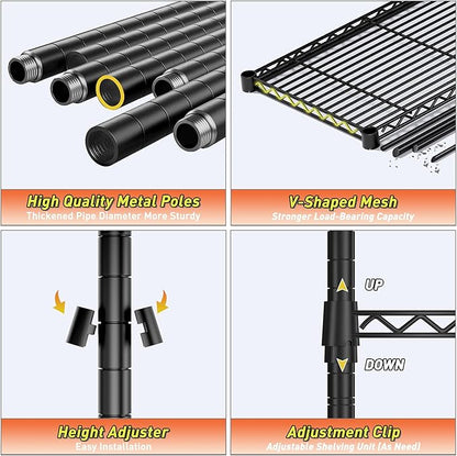 Romorgniz 5-Tier Shelf 1010LBS Storage Shelves Tool-Free Assembly, Adjustable - Image 5