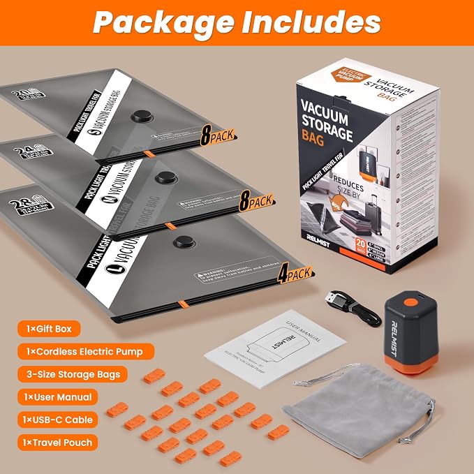 20 Pack Travel Vacuum Storage Bags - Image 8
