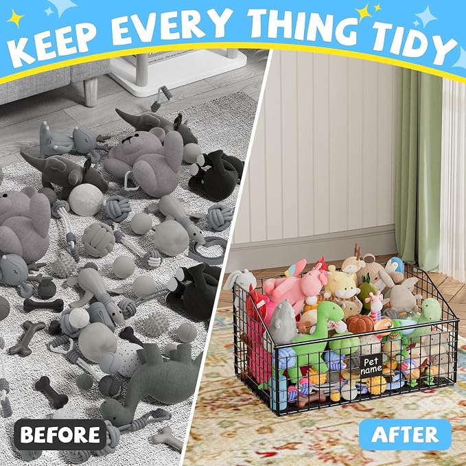 Kaiferty Indestructible Dog Toy basket, Large Toy Bin - Image 5