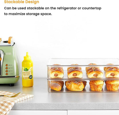 vacane Stackable Freezer Organizer, Flat Produce Saver Sliced Cheese Container - Image 4
