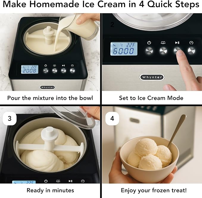 Whynter Ice Cream Maker Machine Automatic 2.1 Qt. Upright - Image 3