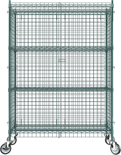 18"x48"x70" Metal Wire Green Security Heavy Duty Commercial NSF Certified by Krollen+Industrial