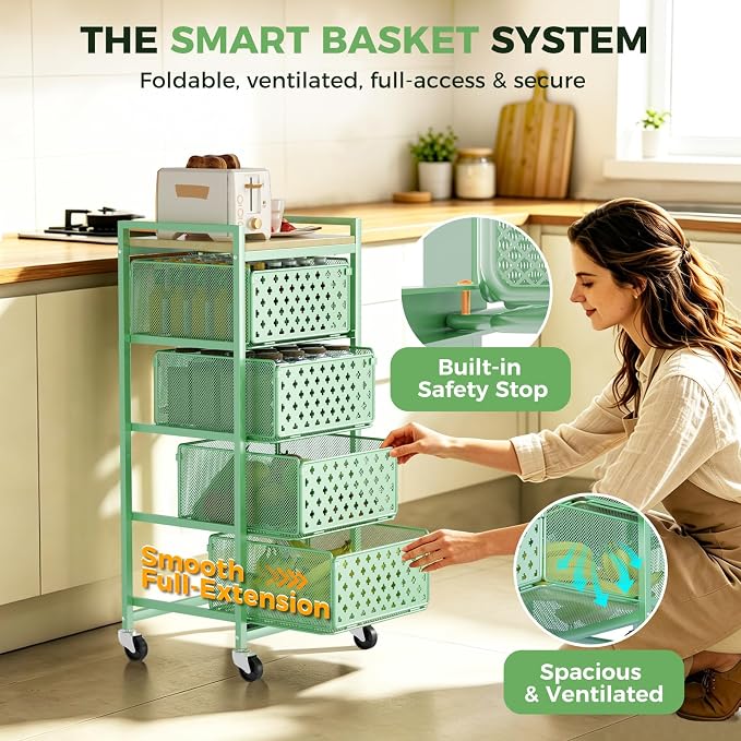 5 Tier Kitchen Storage Cart - Image 4