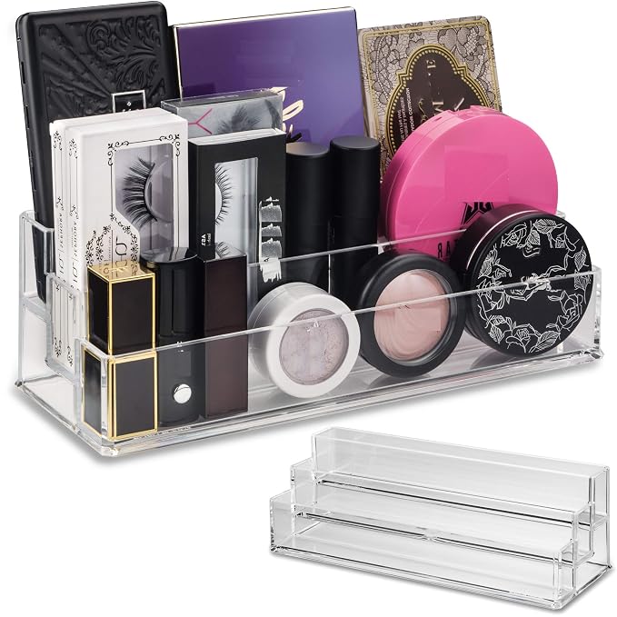 byAlegory Tiered Acrylic Eyeshadow Palette Makeup Organizer | 3 Tier Cosmetic - Image 2