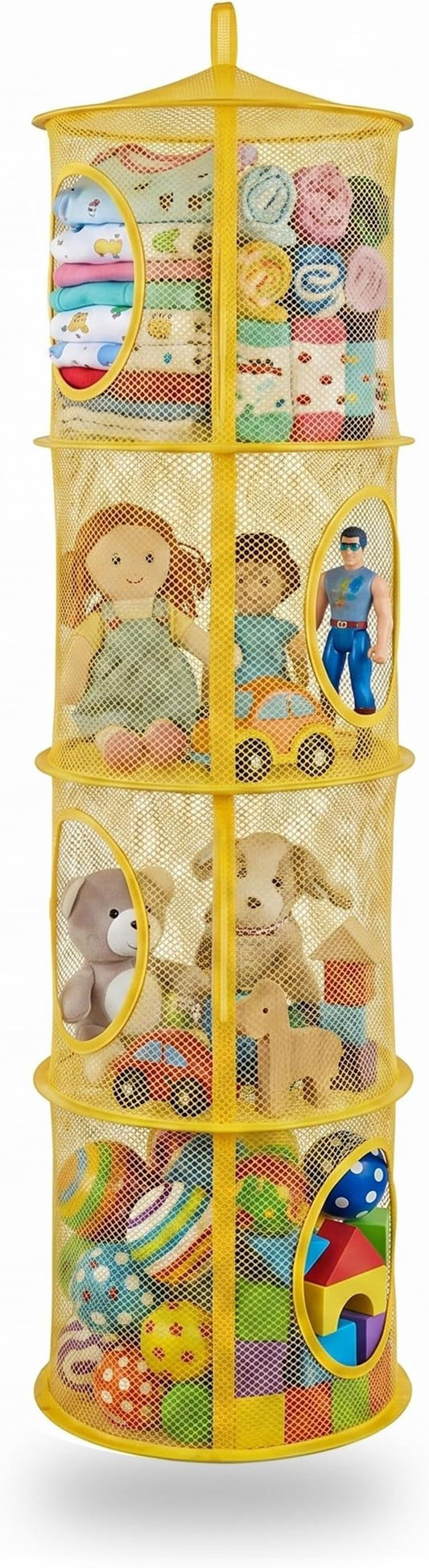 Hanging Stuffed Animal Storage Hammock Net 4 Tiers, Holds Plushies, Foldable by coastalrose