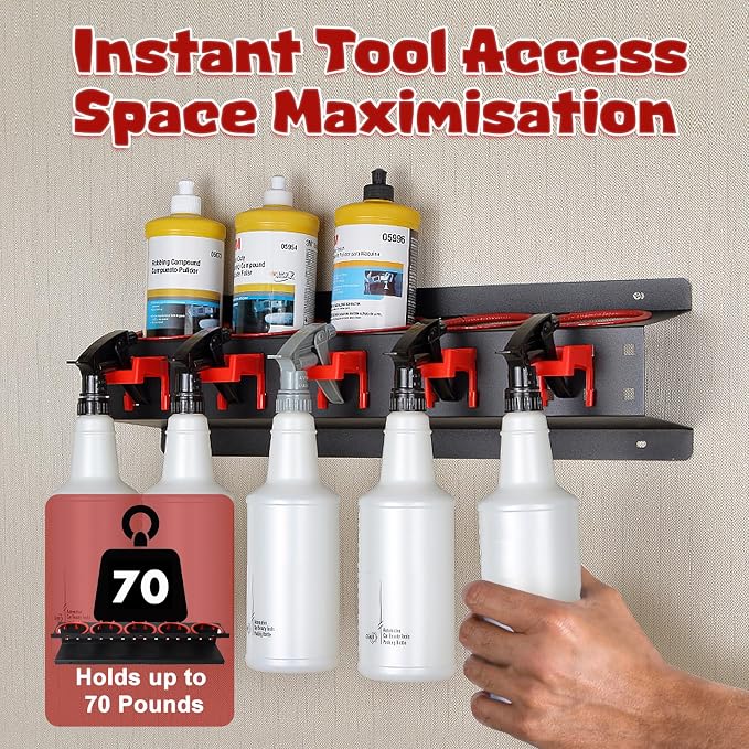Spray Bottle Holders for Car Detailing, Garage Van Workshop Organizer for - Image 3
