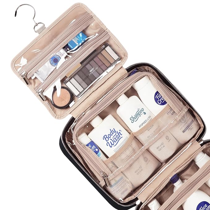 NISHEL Travel Toiletry Bag for women, Portable Hanging Organizer for Full-Sized - Image 4