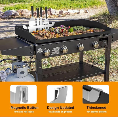 10 Inch Griddle Spatula Holder Magnetic Design, Stainless Steel Grill Barbecue - Image 4