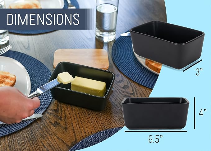 Nat & Jules Ceramic Stoneware 1/2 Pound, 2 Sticks Butter Dish - Image 2