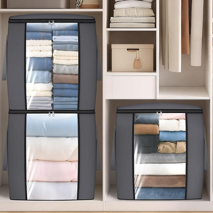 120L Extra Large Clothes Storage Bags, Foldable Blanket Storage and Organization - Image 7