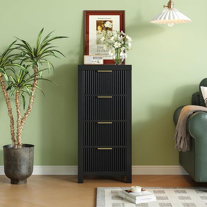 Tall Mid-Century Dresser with 4 Large Drawers, or Office by LSKTGA