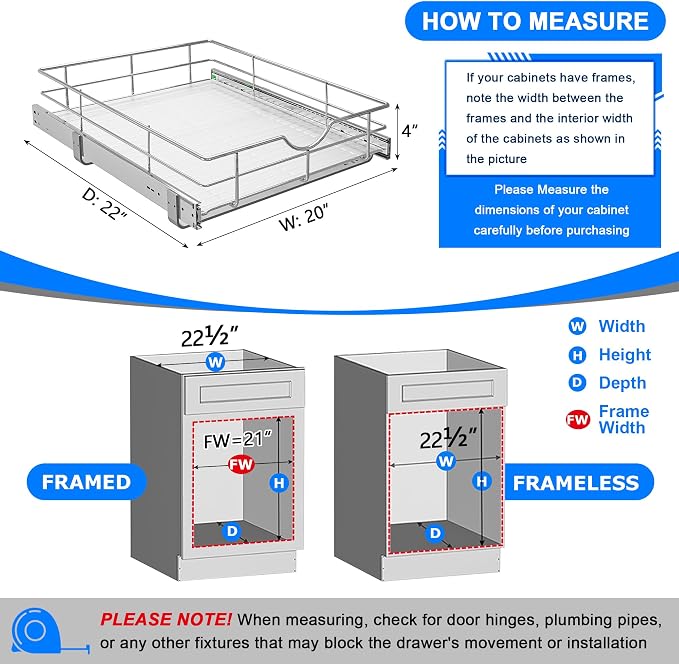 WelFurGeer Soft Close Slide Out Cabinet Shelf, Kitchen Shelf Organizer - Image 3