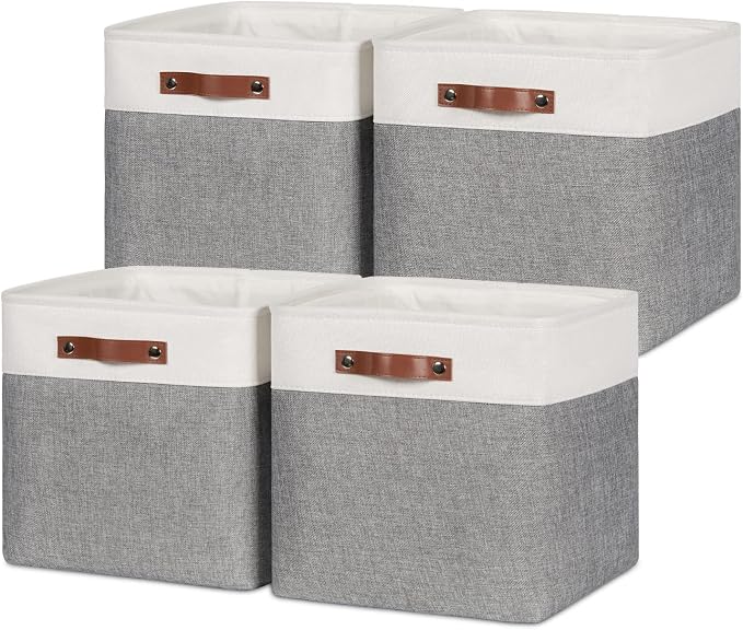 HNZIGE Foldable Storage Cubes Baskets Set Fabric Bins by HNZIGE