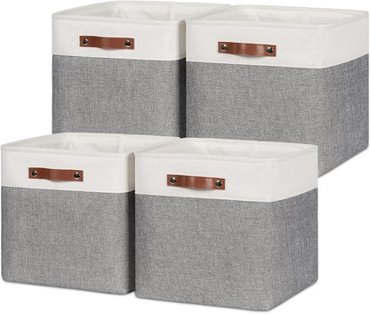 HNZIGE Foldable Storage Cubes Baskets Set Fabric Bins by HNZIGE