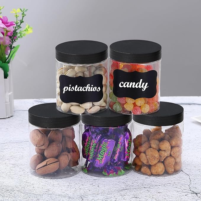 36PCS 8OZ Plastic Jars with Screw On Lids, Labels Refillable Empty Round Slime - Image 6