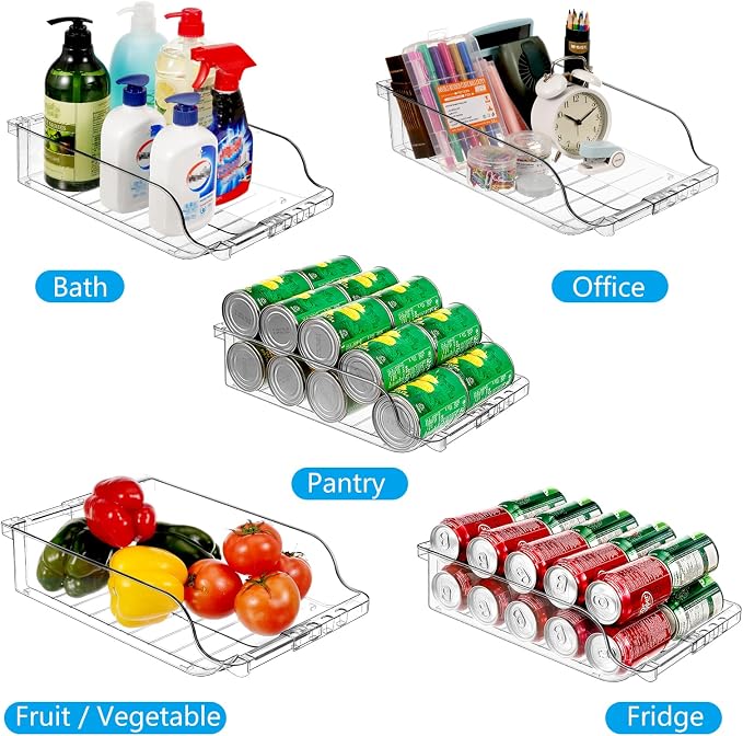 4 Packs Clear Width Adjustable Soda Can Organizer - Image 5