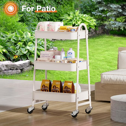 NEWBULIG 3-Tier Metal Rolling Cart - Image 8