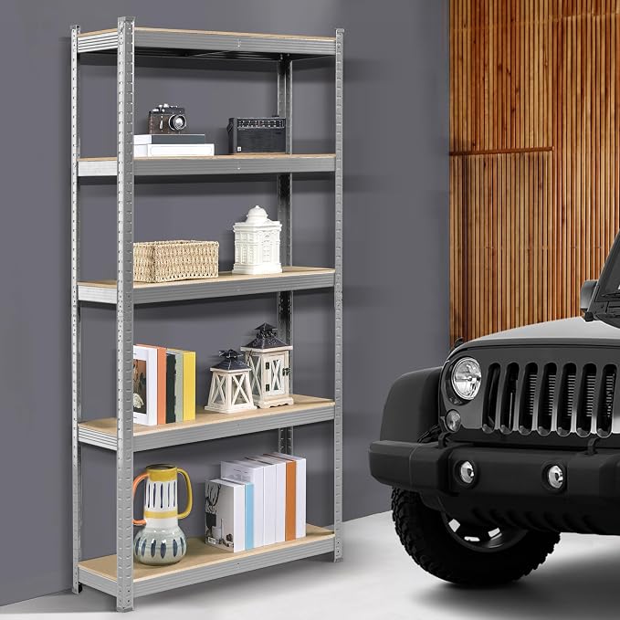 Topeakmart 5-Tier Utility Shelves, Metal Storage Shelves Garage Shelving Unit - Image 2
